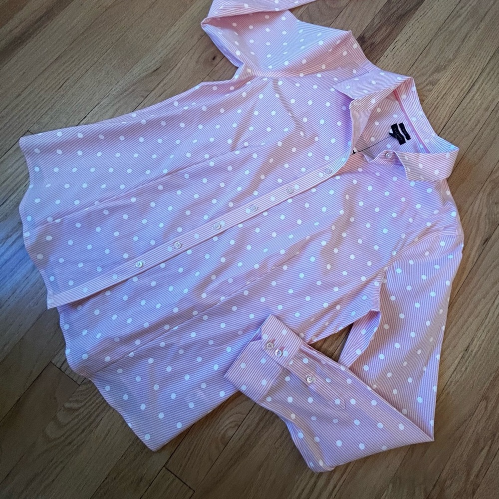 Talbots Pink Dot Blouse NWT